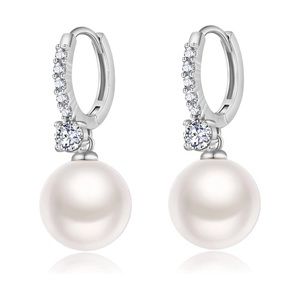 Cubic Zirconia Pearl Drop Earrings